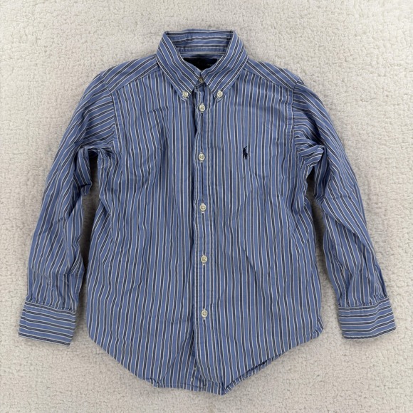 Ralph Lauren Other - Ralph Lauren Shirt Boys 5 Blue Stripe Button Down Long Sleeve Dress Casual